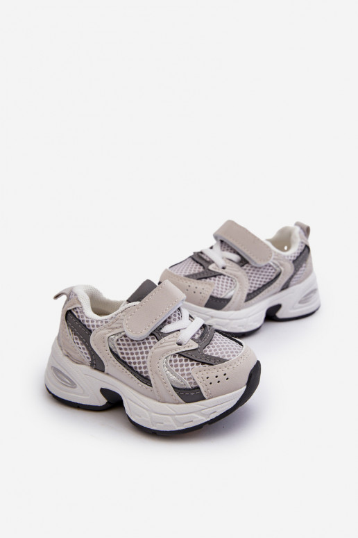 Kindersportschuhe Sneakers Modell Schuhe mit Klebeverschlüssen graue Farbe Rulagia