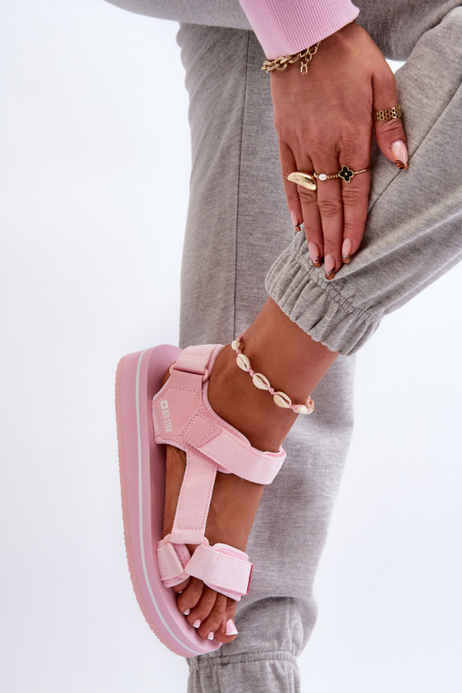 Damensandalen mit Plateau Big Star NN274A533 rosa Farbe Damensandalen mit Plateau Big Star NN274A533 rosa Farbe