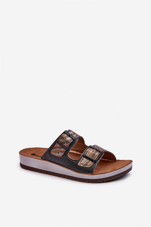 Bequeme Damenhausschuhe mit Schnallen Inblu CP000045 schwarz Bequeme Damenhausschuhe mit Schnallen Inblu CP000045 schwarz