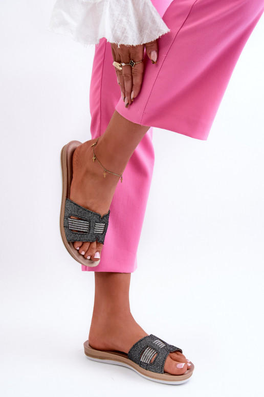 Bequeme glänzende Hausschuhe Inblu BA000050 schwarz Bequeme glänzende Hausschuhe Inblu BA000050 schwarz