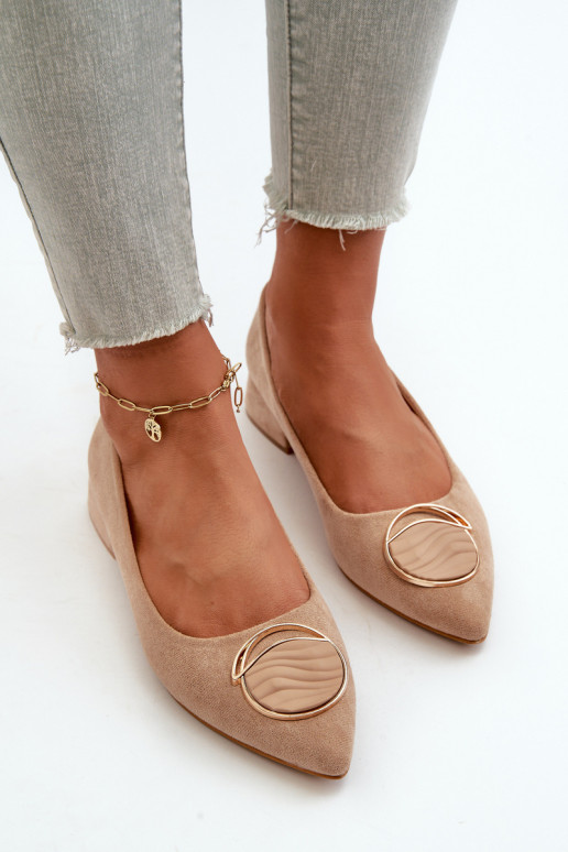 Schuhe mit niedrigem Absatz Z aus Öko-Wildleder S.Barski KV27-037 in der Farbe Beige