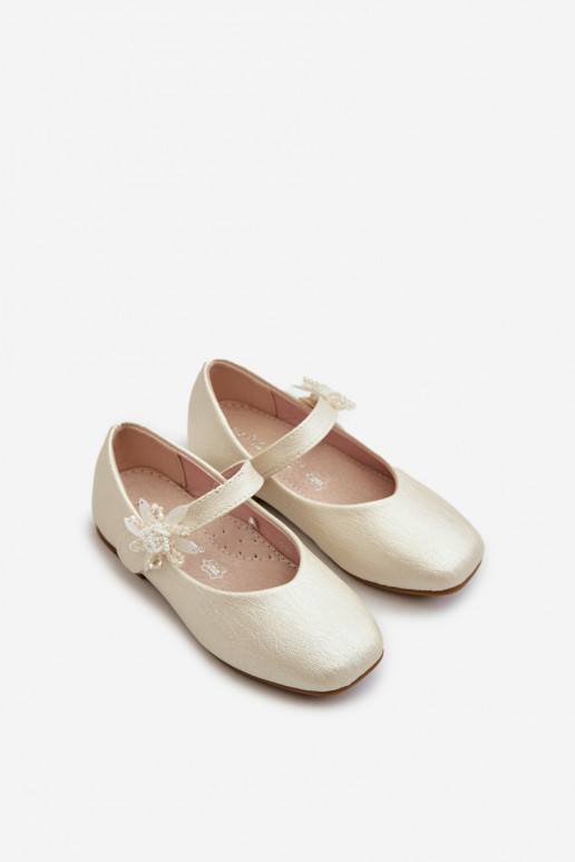 mit Glitzer-Ballerinas Kinder mit Klebeverschlüssen beige Jeylin mit Glitzer-Ballerinas Kinder mit Klebeverschlüssen beige Jeylin