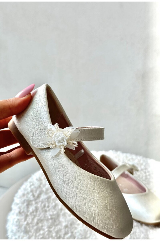 mit Glitzer-Ballerinas Kinder mit Klebeverschlüssen beige Jeylin mit Glitzer-Ballerinas Kinder mit Klebeverschlüssen beige Jeylin