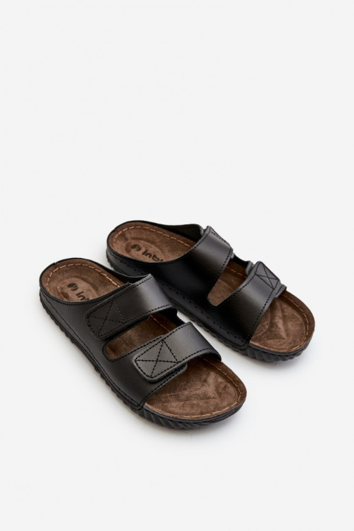 Bequeme Hausschuhe Herren mit Streifen mit Klettverschluss Inblu FM00001U Schwarz Bequeme Hausschuhe Herren mit Streifen mit Klettverschluss Inblu FM00001U Schwarz