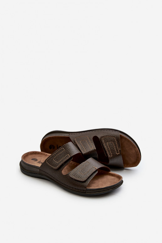 Bequeme Hausschuhe Herren mit Streifen mit Klettverschluss Inblu GV00002I Dunkelbraun Bequeme Hausschuhe Herren mit Streifen mit Klettverschluss Inblu GV00002I Dunkelbraun