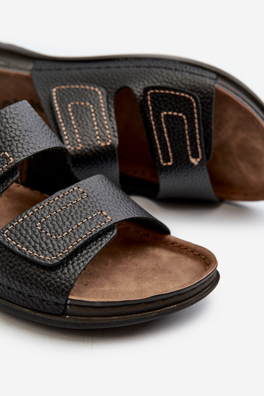 Bequeme Hausschuhe Herren mit Streifen mit Klettverschluss Inblu GV00002I Schwarz Bequeme Hausschuhe Herren mit Streifen mit Klettverschluss Inblu GV00002I Schwarz