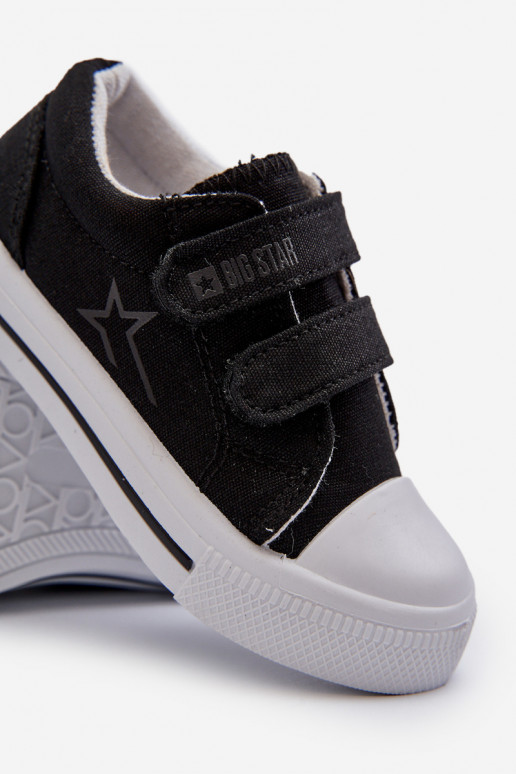 Kinder-Freizeitschuhe mit Klebeverschlüssen Big Star NN374111 schwarze Farbe