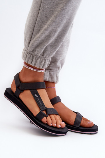 Sportliche Damensandalen 4FRSS24FSANF054-23S in grauer Farbe 2