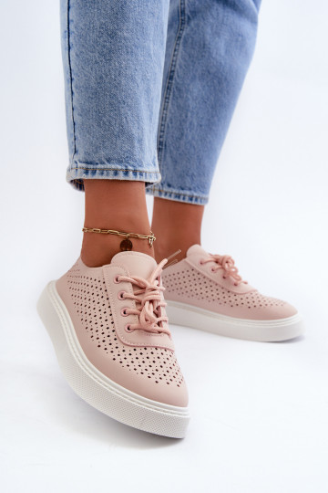 mit durchbrochenen Elementen Freizeitschuhe Sneakers-Modell Schuhe mit Plateau rosa Farbe Tanvi