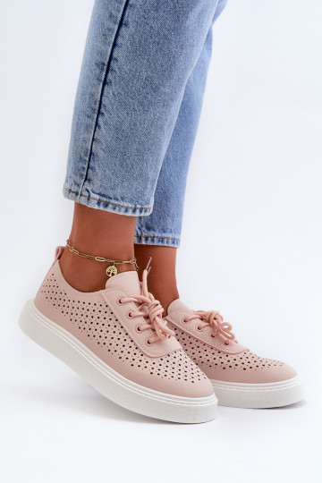 mit durchbrochenen Elementen Freizeitschuhe Sneakers-Modell Schuhe mit Plateau rosa Farbe Tanvi 2