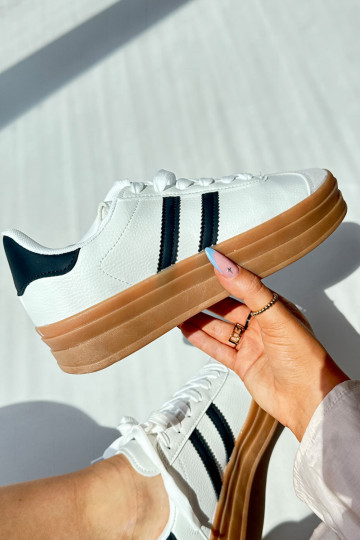 Sneakers Modell Schuhe Damen mit Plateau in der weißen Farbe Egelia 2