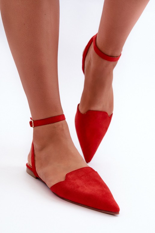 Ballerinas mit Bändern aus Öko-Wildleder Z Spitze Schuhe rot Ellesara Ballerinas mit Bändern aus Öko-Wildleder Z Spitze Schuhe rot Ellesara