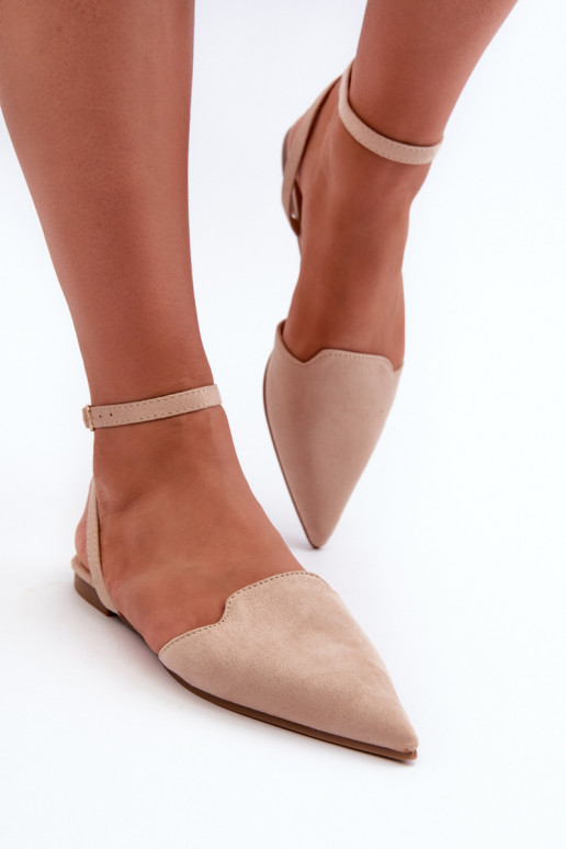 Ballerinas mit Bändern aus Öko-Wildleder Z Spitze Schuhe beige Ellesara Ballerinas mit Bändern aus Öko-Wildleder Z Spitze Schuhe beige Ellesara