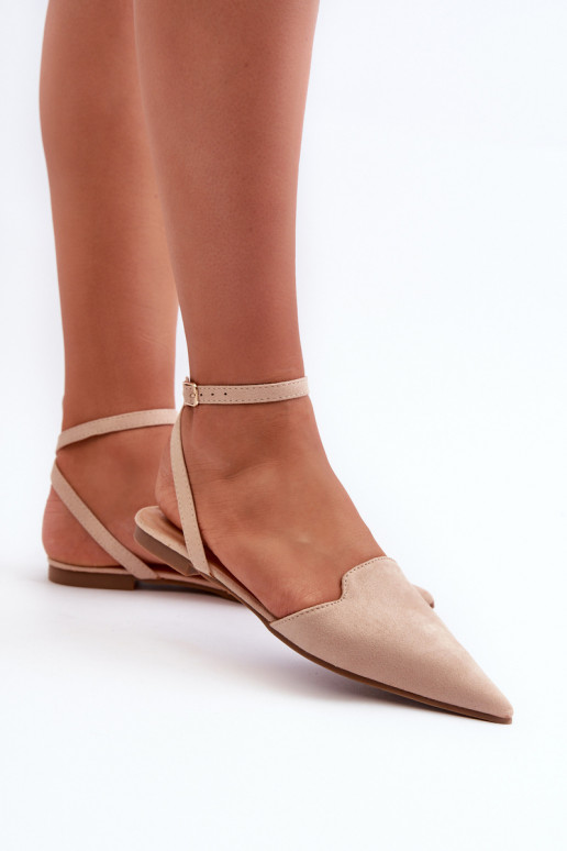 Ballerinas mit Bändern aus Öko-Wildleder Z Spitze Schuhe beige Ellesara Ballerinas mit Bändern aus Öko-Wildleder Z Spitze Schuhe beige Ellesara