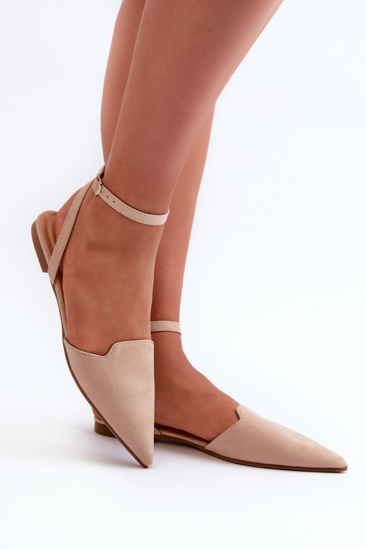 Ballerinas mit Bändern aus Öko-Wildleder Z Spitze Schuhe beige Ellesara Ballerinas mit Bändern aus Öko-Wildleder Z Spitze Schuhe beige Ellesara