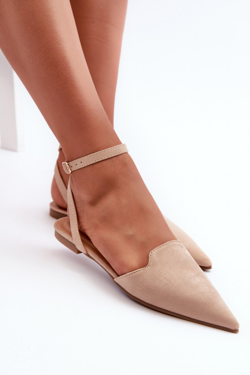 Ballerinas mit Bändern aus Öko-Wildleder Z Spitze Schuhe beige Ellesara Ballerinas mit Bändern aus Öko-Wildleder Z Spitze Schuhe beige Ellesara