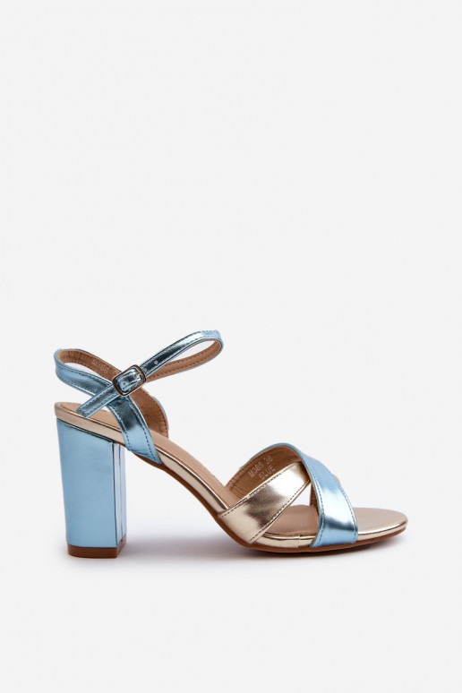 Eko Oda Elegante High-Heel-Sandalen Record blau-goldene Farbe Abilica