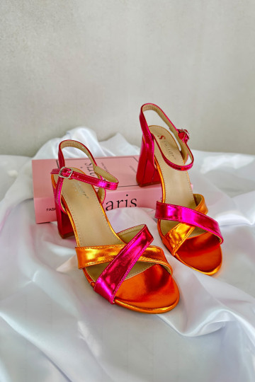 Abilica elegante hochhackige Sandalen aus Kunstleder in rosa 2