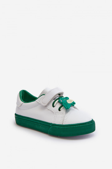 Kinder-Sneaker Freizeitschuhe Z Przypinku Weiß-grüne Farbe Pennyn