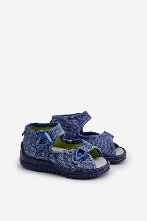 Hausschuhe Sandalen Kinder NEL 310-06 GOKIDS dunkelblaue Farbe Hausschuhe Sandalen Kinder NEL 310-06 GOKIDS dunkelblaue Farbe