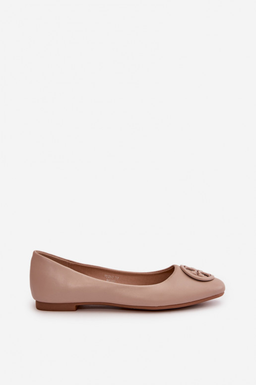Ballerinas Damen mit Ornamenten Eco-Leder beige Rhodike Ballerinas Damen mit Ornamenten Eco-Leder beige Rhodike