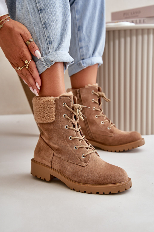 Warme Damen-Arbeitsstiefeletten To the Castle in der braunen Farbe Mivael