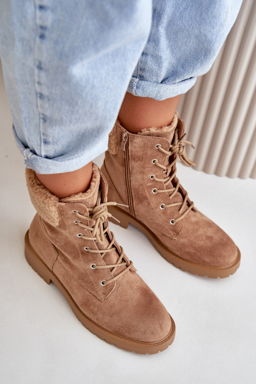 Warme Damen-Arbeitsstiefeletten To the Castle in der braunen Farbe Mivael