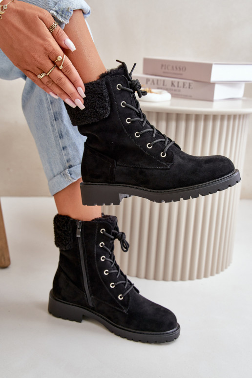 Warme Damen-Arbeitsstiefeletten „To the Castle“ in der Farbe Schwarz von Mivael