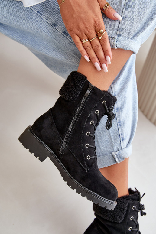 Warme Damen-Arbeitsstiefeletten „To the Castle“ in der Farbe Schwarz von Mivael