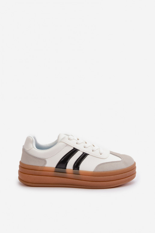 Sneakers Modell Schuhe Damen mit Plateau weiß-graue Farbe Nesonice Sneakers Modell Schuhe Damen mit Plateau weiß-graue Farbe Nesonice