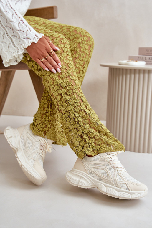 Sportschuhe Sneakers Modell Schuhe Damen Beige Timoci