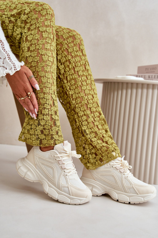 Sportschuhe Sneakers Modell Schuhe Damen Beige Timoci