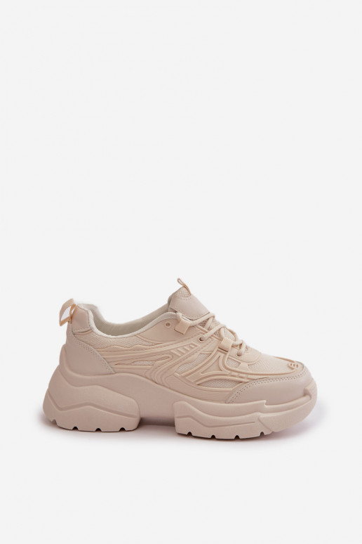 Sportschuhe Sneakers Modell Schuhe Damen mit modischen massiven Sohlen Elfenbein Lerista Sportschuhe Sneakers Modell Schuhe Damen mit modischen massiven Sohlen Elfenbein Lerista