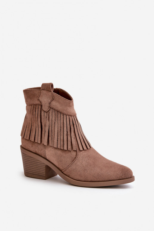 Damenstiefel im Cowboy-Stil „To the Castle“ aus braunem Öko-Wildleder S.Barski HY42-127 Damenstiefel im Cowboy-Stil „To the Castle“ aus braunem Öko-Wildleder S.Barski HY42-127