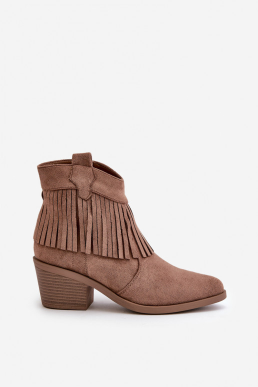 Damenstiefel im Cowboy-Stil „To the Castle“ aus braunem Öko-Wildleder S.Barski HY42-127 Damenstiefel im Cowboy-Stil „To the Castle“ aus braunem Öko-Wildleder S.Barski HY42-127