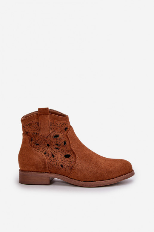 Damenstiefel mit durchbrochenen Elementen To the Castle braune Farbe S.Barski HY42-081 Damenstiefel mit durchbrochenen Elementen To the Castle braune Farbe S.Barski HY42-081