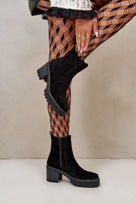 Damenstiefel Z aus warmem Öko-Wildleder in der Farbe Schwarz von Nevitas