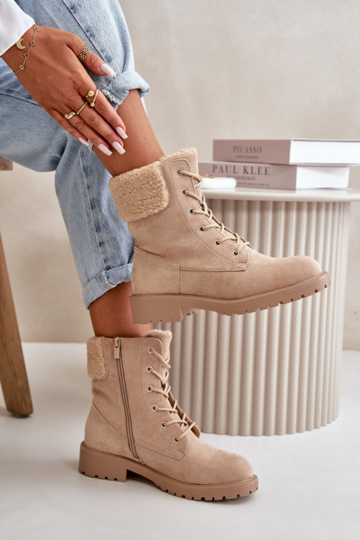 Gewärmte Arbeitsstiefeletten für Damen To the Castle beige Farbe Mivael