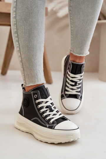 Freizeit-Schuhe mit Plattform aus Kunstleder Big Star OO274063 in schwarz