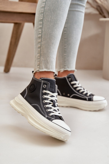 Freizeit-Schuhe mit Plattform aus Kunstleder Big Star OO274063 in schwarz 2
