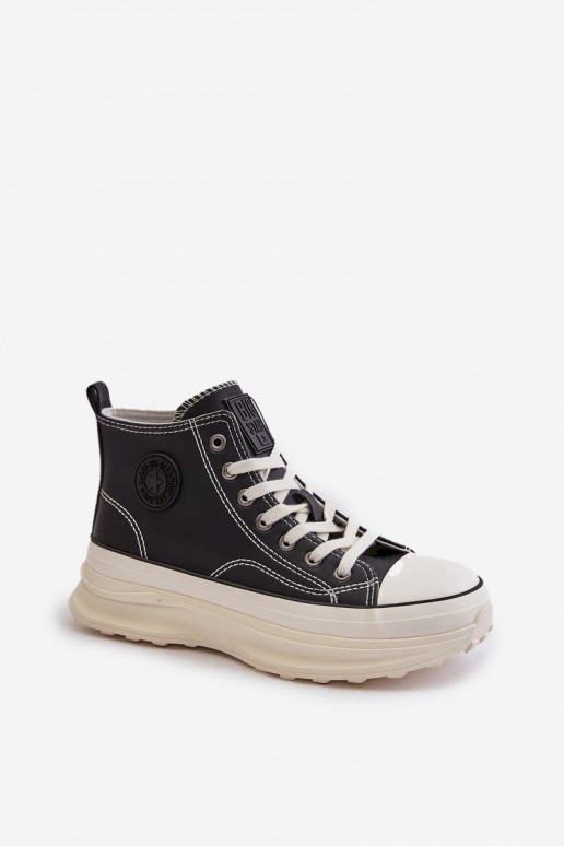 Freizeitschuhe mit einer Plattform Eko Haut Big Star OO274063 schZuarze Farbe