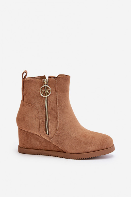 sich Zuarm laufen Stiefel mit einer Plattform mit dekorativen Reißverschlüssen aus Öko-INildlederoZue braune Farbe Leretha sich Zuarm laufen Stiefel mit einer Plattform mit dekorativen Reißverschlüssen aus Öko-INildlederoZue braune Farbe Leretha