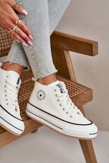 Warm gefütterte Freizeit-Schuhe mit Plattform aus Kunstleder Big Star OO274061 in weiß 2