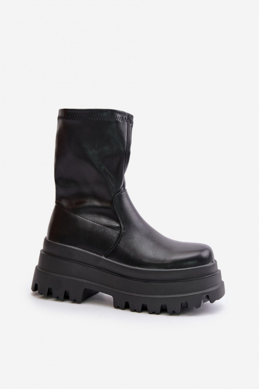 Stiefel mit einer Plattform schZuarze Farbe Florinara Stiefel mit einer Plattform schZuarze Farbe Florinara