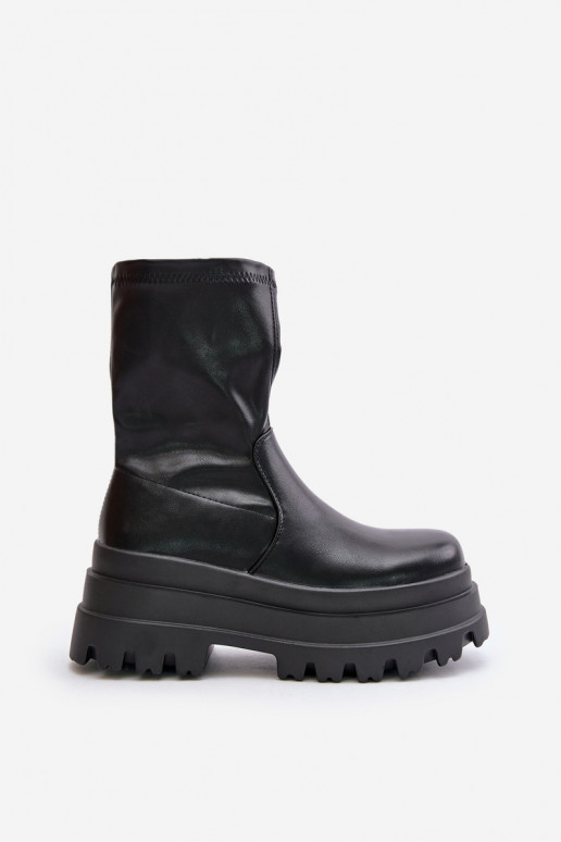 Stiefel mit einer Plattform schZuarze Farbe Florinara Stiefel mit einer Plattform schZuarze Farbe Florinara