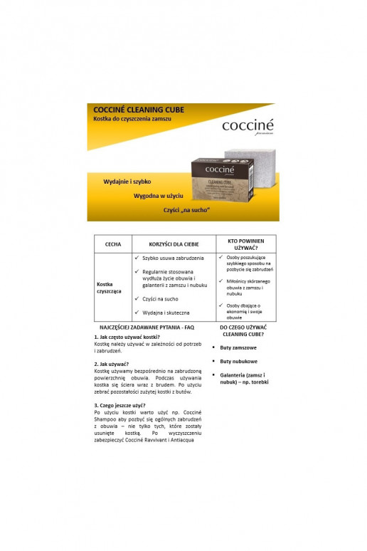 Coccine Reinigungsblock aus INildleder und Nubuk Coccine Reinigungsblock aus INildleder und Nubuk