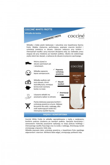 Einlegesohlen Coccine INhite Frotte Baumwollfrottee auf Latexschaum 34-41 2