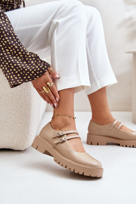 Feminin Schuhe mit Streifen Beige Rialuna Feminin Schuhe mit Streifen Beige Rialuna