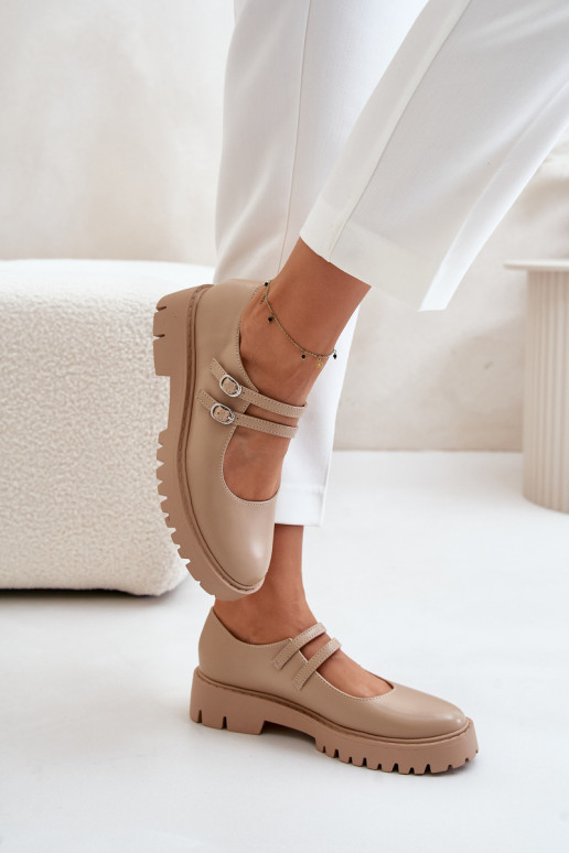 Feminin Schuhe mit Streifen Beige Rialuna Feminin Schuhe mit Streifen Beige Rialuna