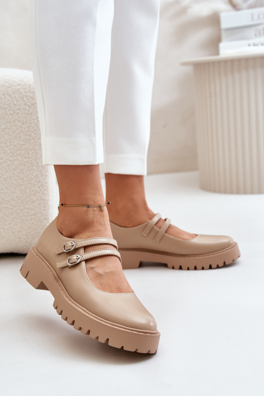 Feminin Schuhe mit Streifen Beige Rialuna Feminin Schuhe mit Streifen Beige Rialuna